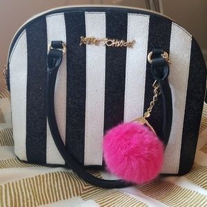 Betsey Johnson Glitter Candy Cane Satchel